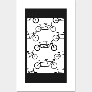 Tandem types pattern - black on white Posters and Art